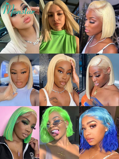 Perruque Bob 613 HD – Cheveux humains, dentelle frontale 13x4/13x6, droite .