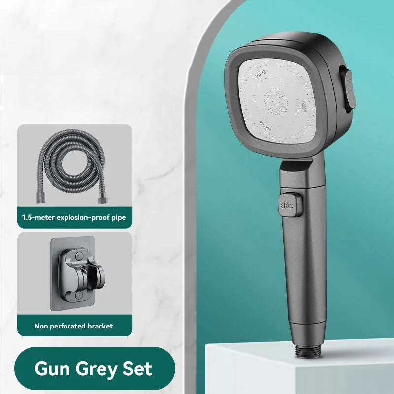 Pommeau de douche haute pression 3 modes – Économie d'eau, arrêt 1 touche, démontable et facile à installer