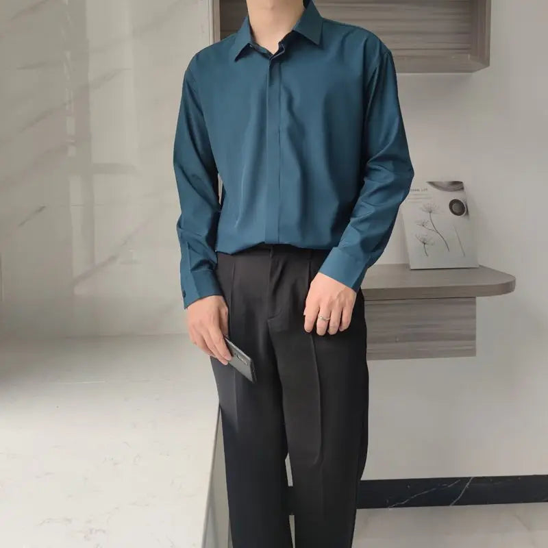 Chemises décontractées de bureau à col rabattu, style estival