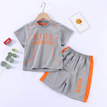 Ensembles de sport enfants – T-shirt et short à séchage rapide – Vêtements de sport confortables – Costumes basket pour garçons et fillesll, vêtements d'été respirants pour enfants