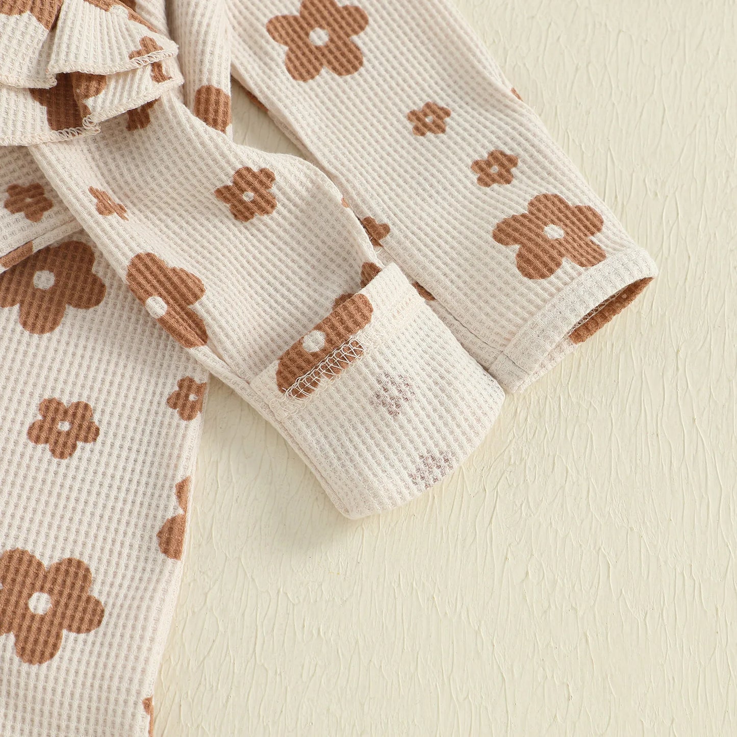 Ensemble bébé fille 2 pièces : combinaison florale à manches longues + bandeau .