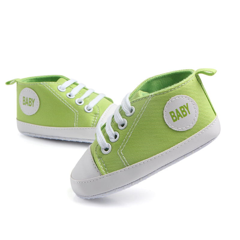 Chaussures bébé fille 0‑18M – baskets montantes en toile, antidérapantes, premiers pas