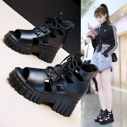 Women's Roman sandals with wedge heels, thin, breathable, summer.