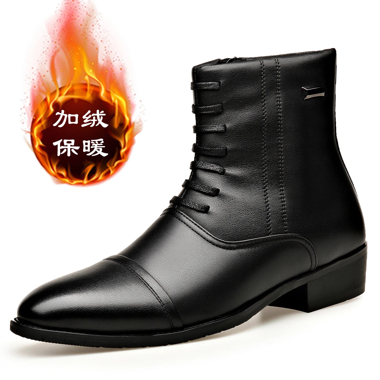 Bottes Chelsea homme cuir hiver - velours thermique, doublure coton