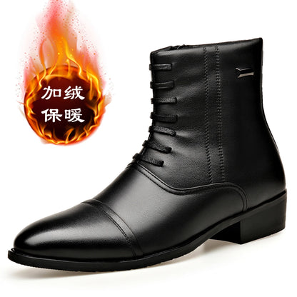 Bottes Chelsea homme cuir hiver - velours thermique, doublure coton