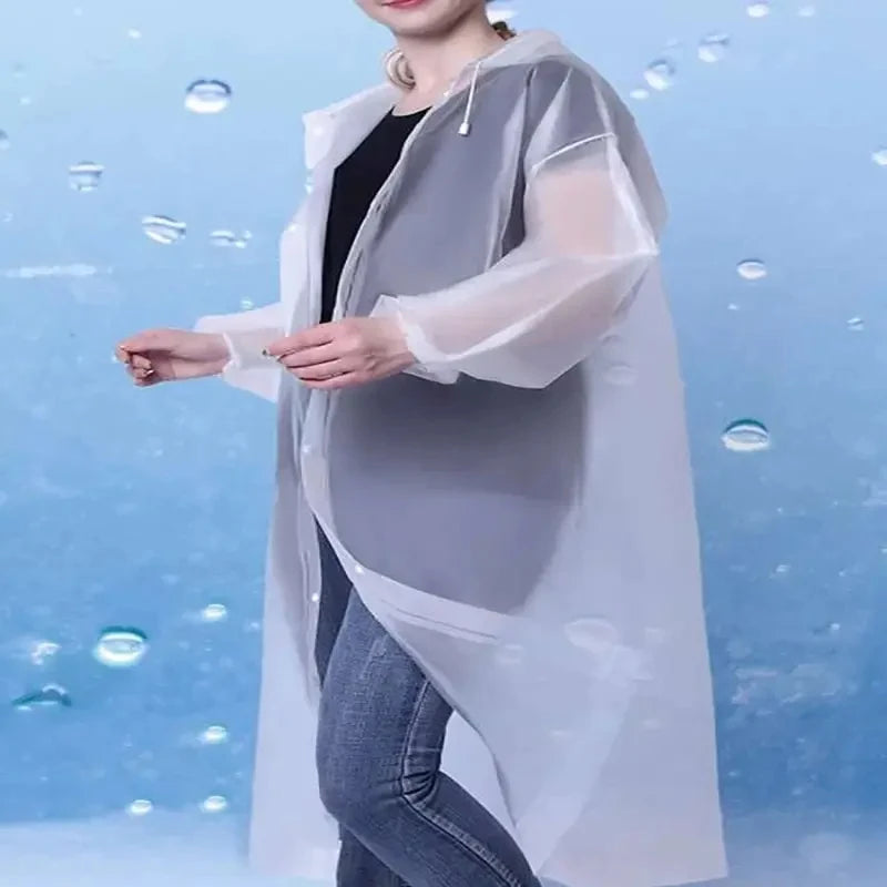 Poncho Imperméable Épais Non Jetable pour Adultes  – Poncho à Capuche avec Manches Longues, Équipement de Pluie Portable et Durable pour Randonnée en Plein Air