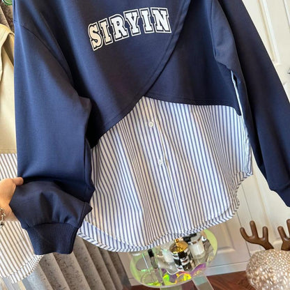 Pull rayé grande taille femme, col rond, manches longues, casual .