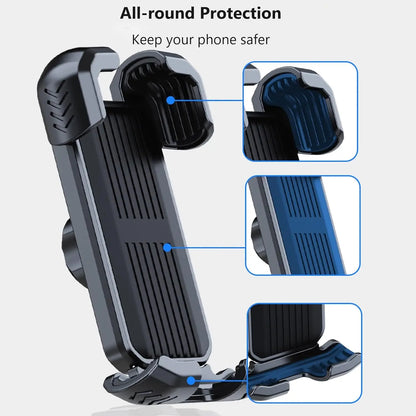 Support de téléphone universel pour moto, vélo et scooter – fixation guidon rapide, 4.7‑7"