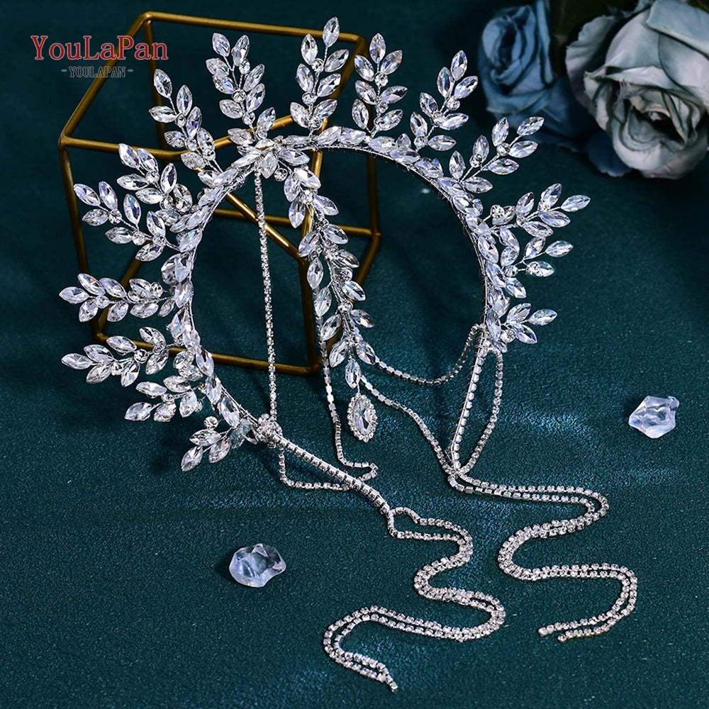 Couronne mariée YouLaPan – Faite à la main, strass luxe, diadème baroque, bijou cheveux HP952