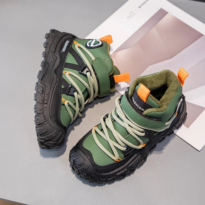 Baskets Antidérapantes Enfant Hiver – Chaussures Randonnée Chaude Résistantes Garçons