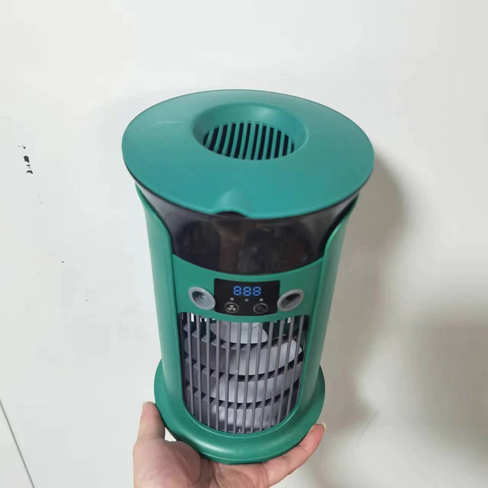 Mini Climatiseur de Bureau USB 3-en-1 : Ventilateur, Refroidisseur d'Air, Humidificateur, Veilleuse 7 Couleurs .