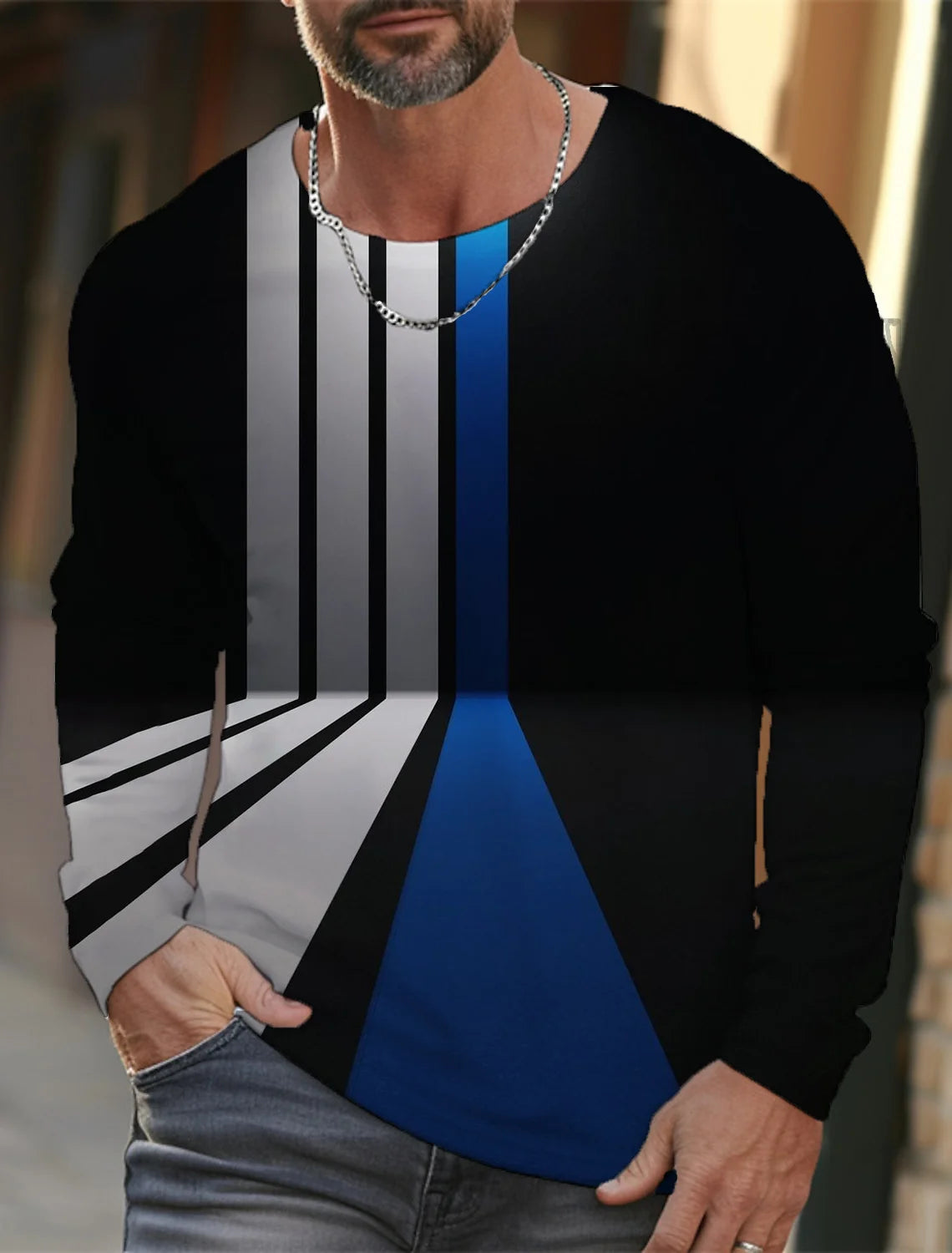 Men's round neck T-shirt, 3D printing, high definition