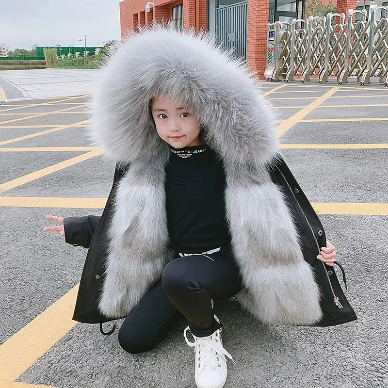 Manteau Enfant Doublé Fourrure Capuche
