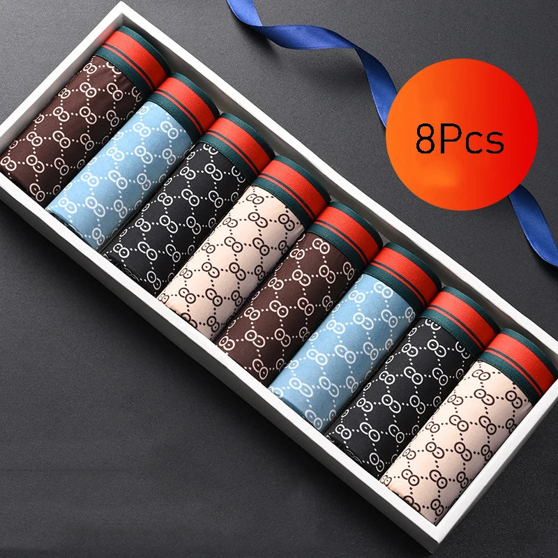 lot boxers homme sexy imprimés grande taille respirants 8 pieces .