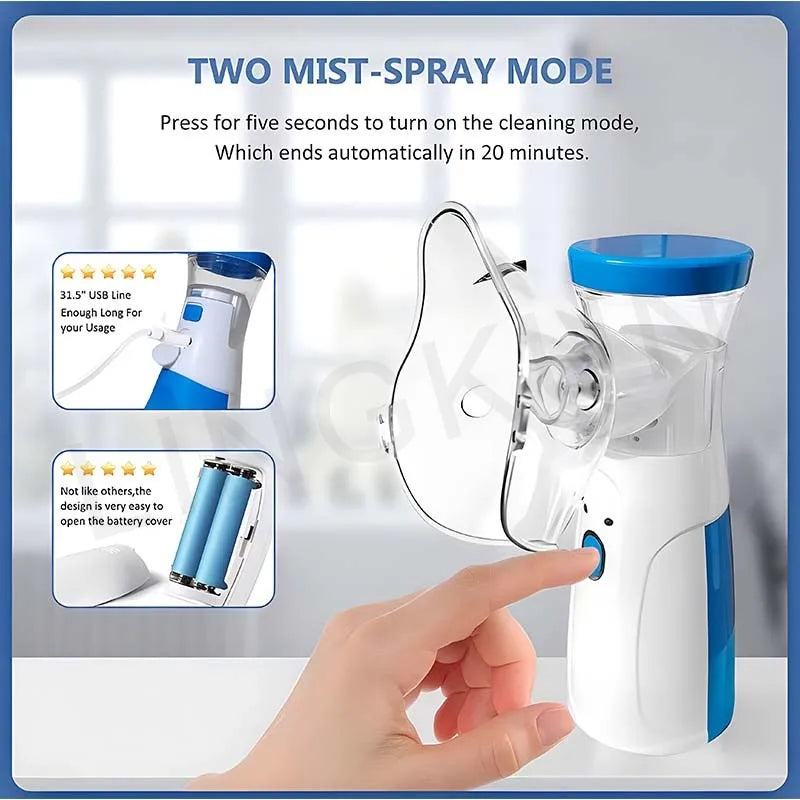 Nébuliseur médical silencieux portable à mailles, mini inhalateur enfant .