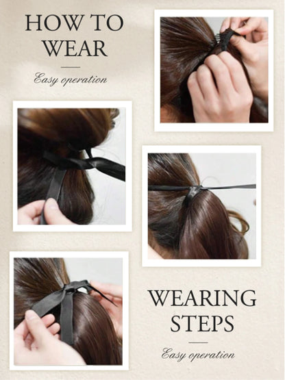 Synthetic Yaki Curly Ponytail, 18", Natural Black.