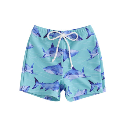 Maillot de bain pour petits garçons de 1 à 4 ans, short imprimé dinosaure/requin