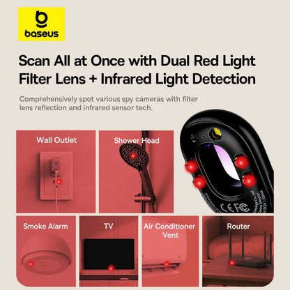 Détecteur de caméras cachées – intelligent, alarme sécurité, rechargeable