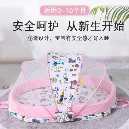 Lit bébé pliable avec moustiquaire – Nid de couchage 0-24 mois .