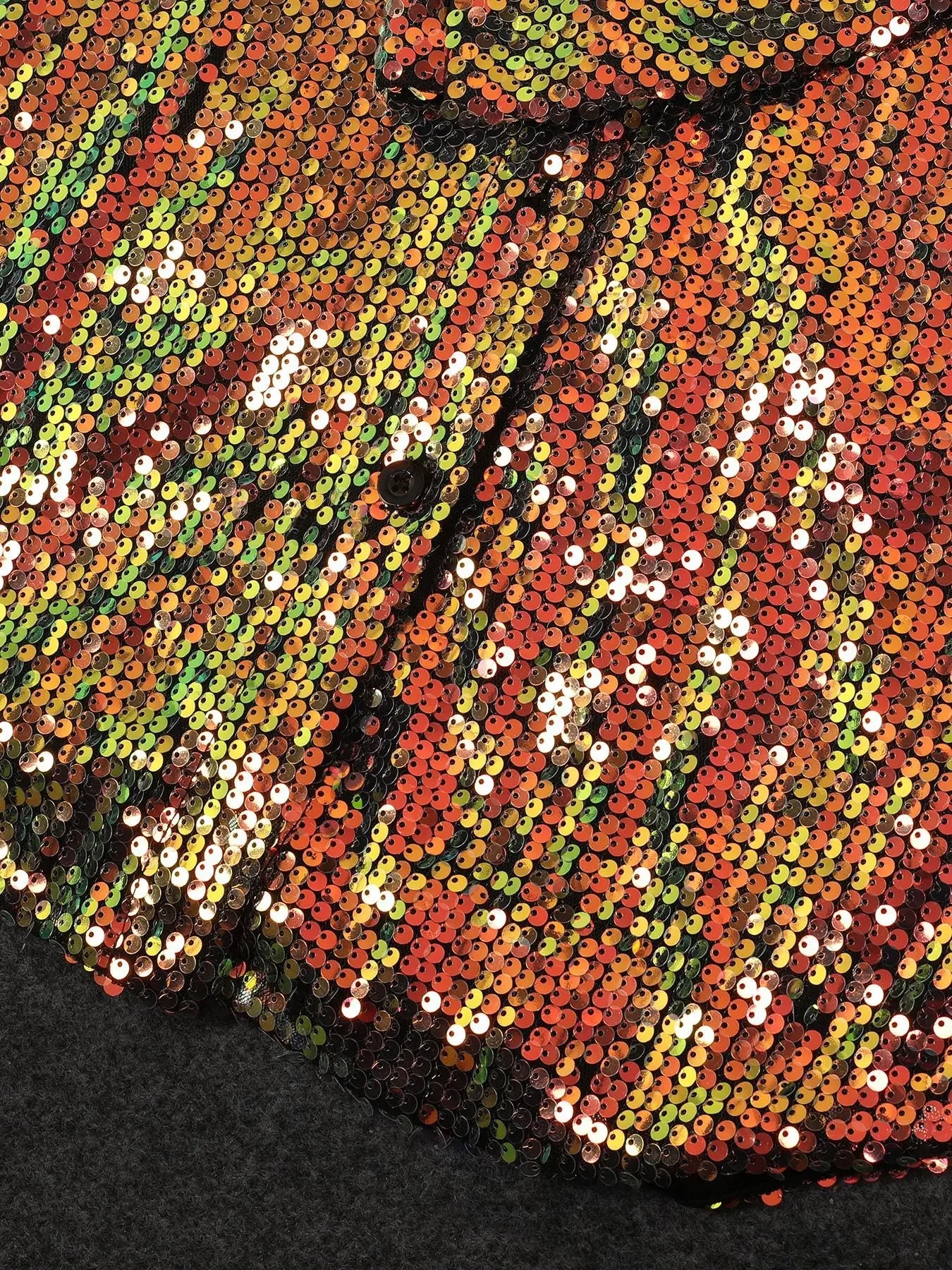 Chemise femme à paillettes, couleurs vives, style européen/américain .
