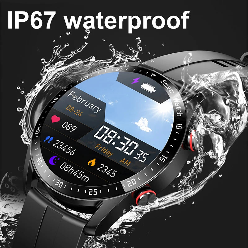 Montre connectée en bois résistante à l'eau .