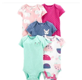 Combinaison bébé été coton, 5 pièces, dessins animés