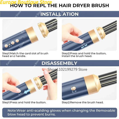 Sèche-cheveux 7 en 1 brosse ionique haute vitesse