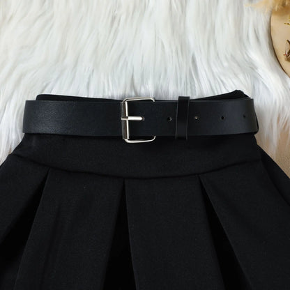 Ensemble fille 3 pièces automne/hiver – robe + ceinture + chapeau (2‑8 ans)