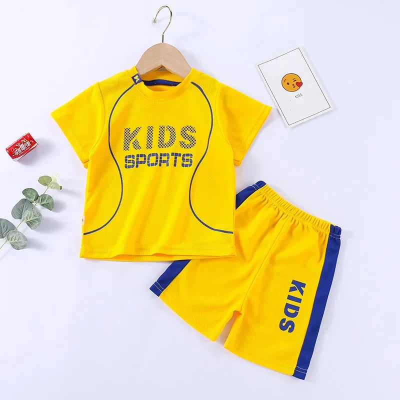 Ensembles de sport enfants – T-shirt et short à séchage rapide – Vêtements de sport confortables – Costumes basket pour garçons et fillesll, vêtements d'été respirants pour enfants
