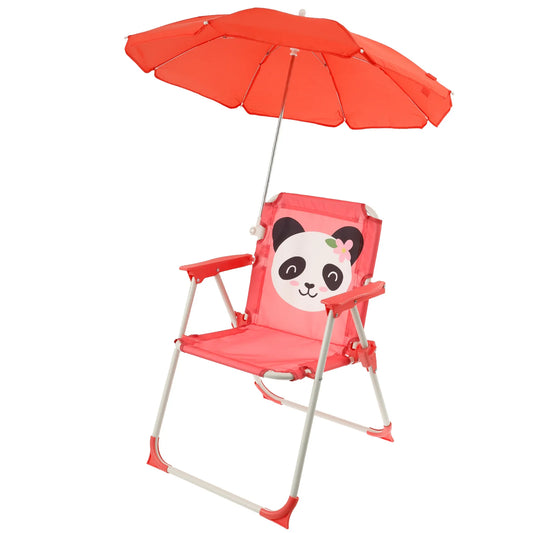 Chaise de plage pliante enfant avec parasol – légère, résistante au vent, idéale pique-nique & camping.