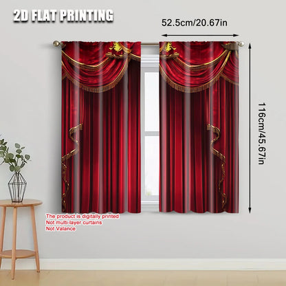 Rideaux occultants rouges - lot 2, lavables, tendance déco