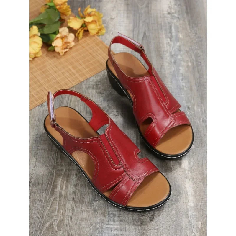 Sandales compensées d'été pour femmes, orthopédiques confortables, grande taille