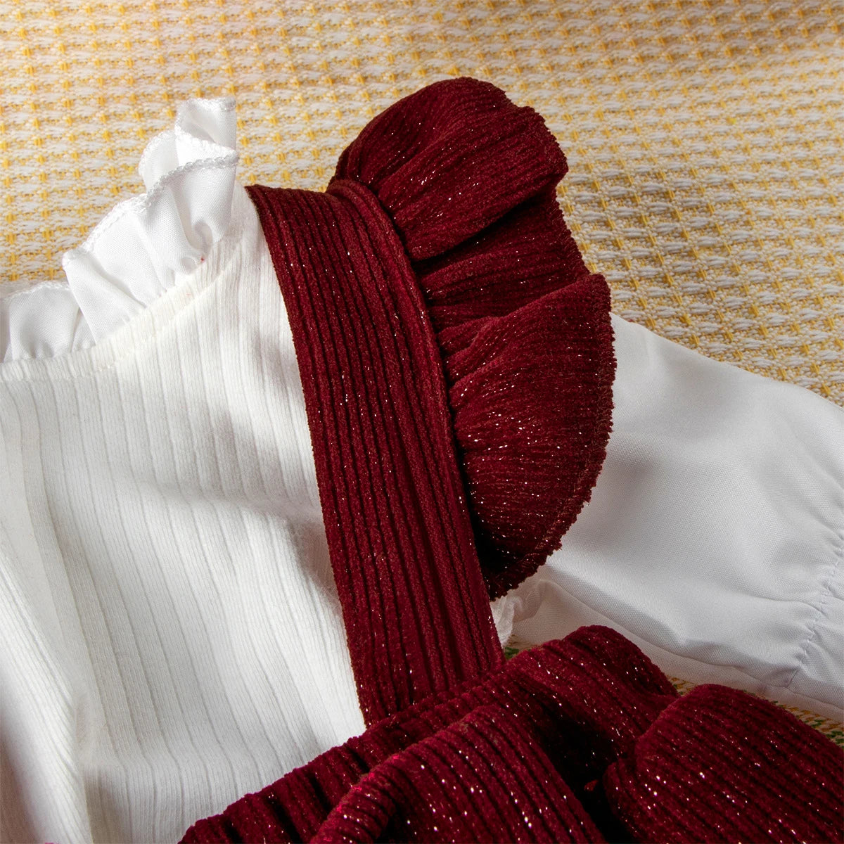 Vêtements bébé fille – Ensemble 2 pièces mignon, jupe à bretelles en velours côtelé, 0-18 mois