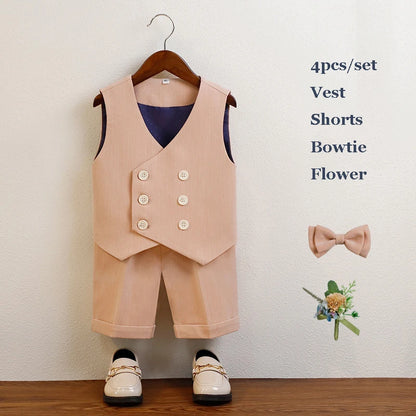 Ensemble cérémonie garçon, robe et noeud papillon ;