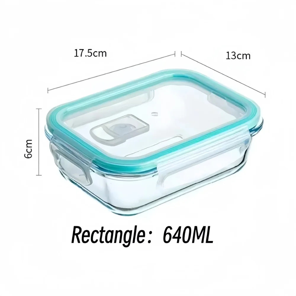 Boîtes hermétiques en verre – Préparation repas, boîte à déjeuner, Bento, réutilisable, compatible micro-ondes et lave-vaisselle