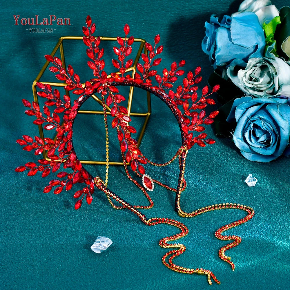 Couronne mariée YouLaPan – Faite à la main, strass luxe, diadème baroque, bijou cheveux HP952