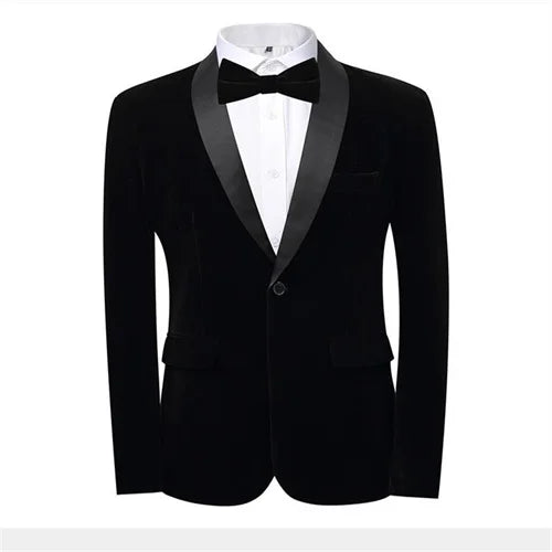 Blazer homme Slim Fit velours doré, un bouton, bleu/rouge/vert – Soirée & mariage .