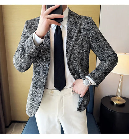 Blazer homme luxe à carreaux, Slim Fit, style britannique – Mariage & affaires .