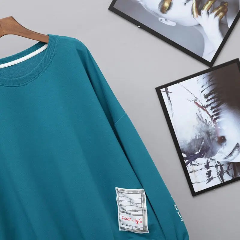 T-shirt femme noir ample graphique, style Kpop, streetwear élégant anime .