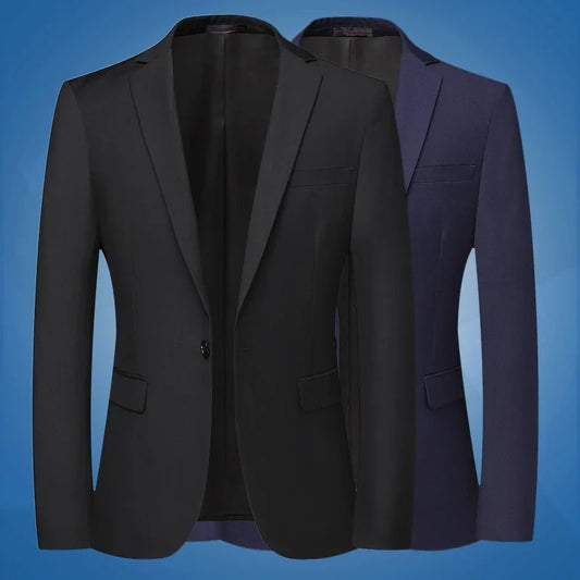 Blazer homme style britannique uni, idéal travail ou cérémonie .