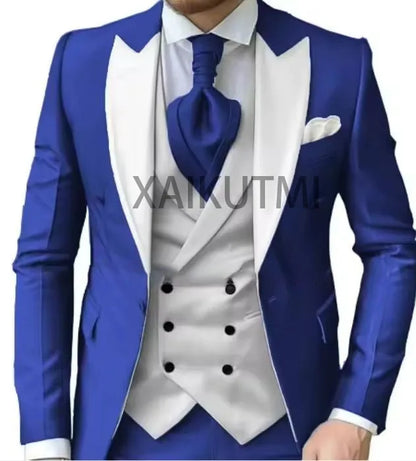 Costume homme 3 pièces violet, élégant, blazer boutonnage simple, mariage luxe .