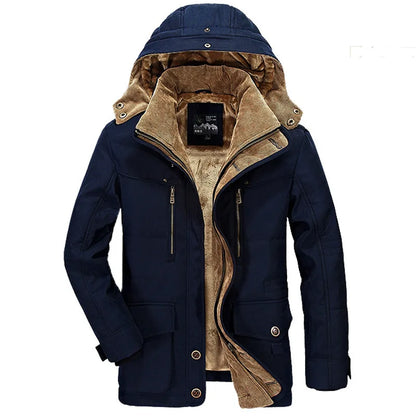 Manteau Hiver Homme 7XL Cargo, Multi-Poches, Doudoune Longue, Capuche, Chaud .