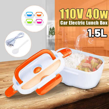 Boîte à lunch électrique portable 1,5 L, chauffe-aliments, bento voiture/école/pique-nique, 110V .