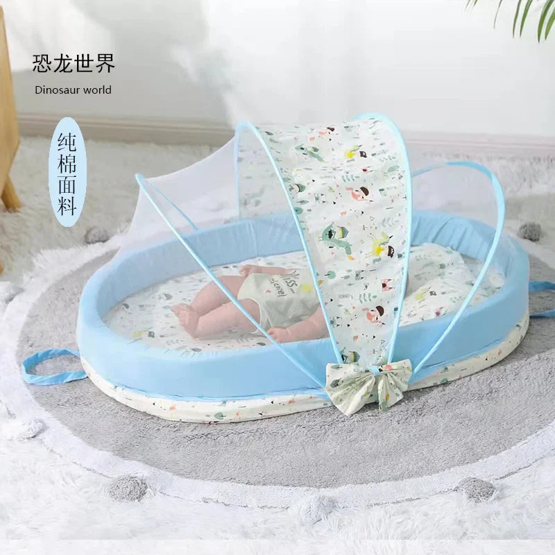 Lit bébé pliable avec moustiquaire – Nid de couchage 0-24 mois .