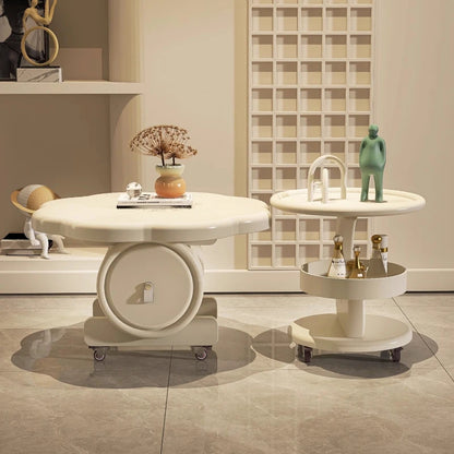 Table basse blanche Simple, peu encombrante, minimaliste, mobile, italienne, esthétique, meubles de luxe en bois ;