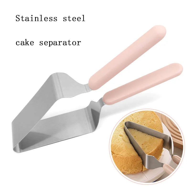 Clip séparateur triangulaire pour gâteau avec couteau en inox – outil de décoration pâtisserie