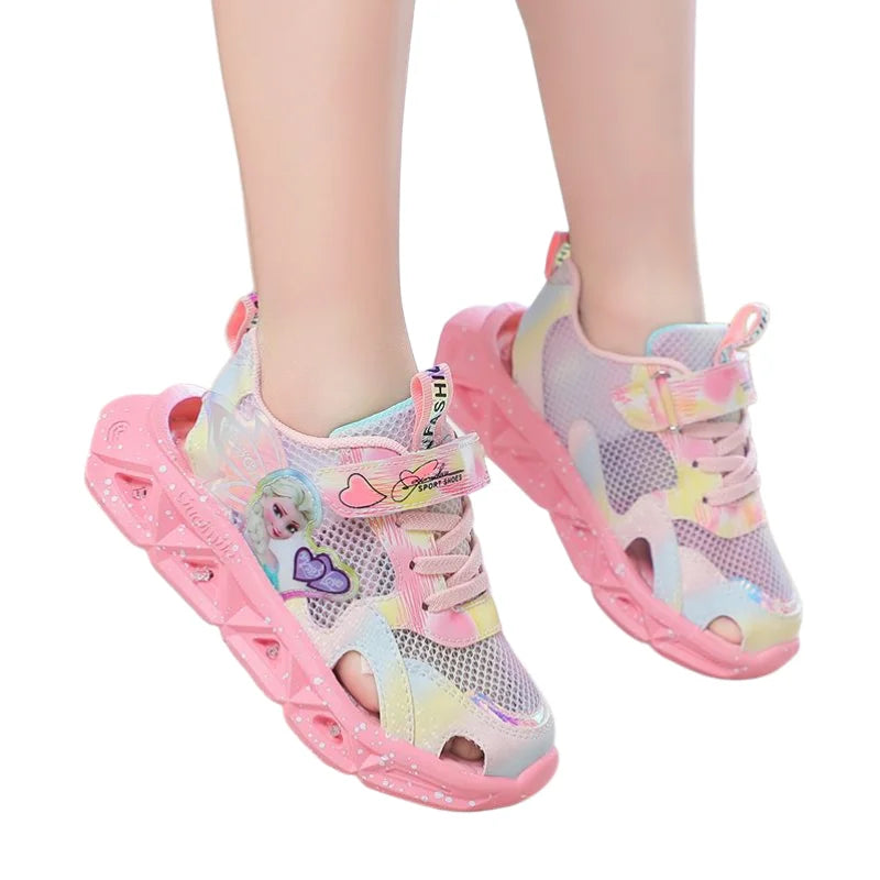 Sandales sport enfants Frozen dessin animé, mesh respirant, antidérapantes