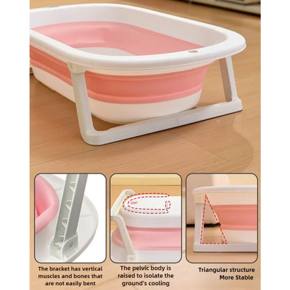 Baignoire bain bébé pliable, plastique, coussinet doux