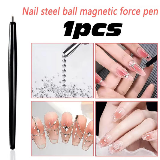 Stylo magnétique YIKOOLIN 1/2 pcs, acier, effet œil de chat