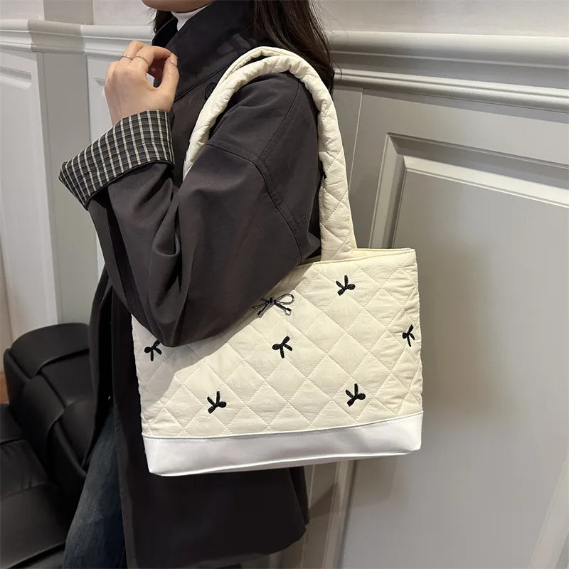 Sac à bandoulière femme – Matelassé, simple, polyvalent, nouvelle mode, grande capacité, texture douce